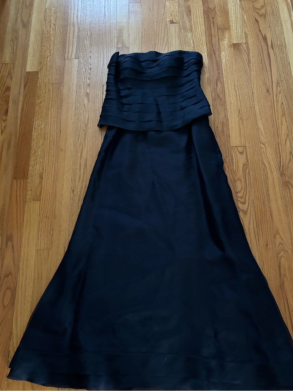 Vintage Kristali Pure Silk Navy Black Tie Strapless Gown Set Shawl Formal Custom - Picture 2 of 14